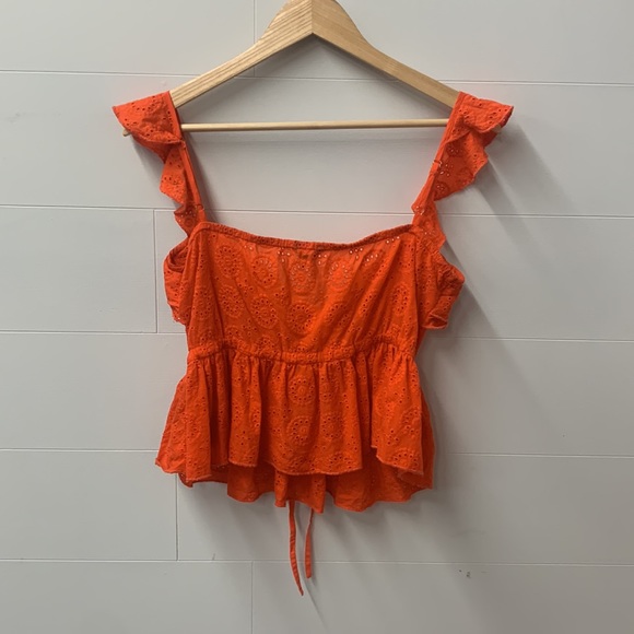 Ladies Small Guess Orange Top - Picture 8 of 8